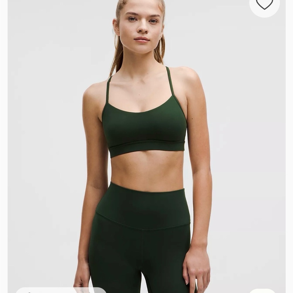 NWT Lululemon athletica Rainforest Green Flow Y Bra